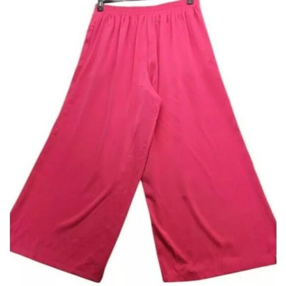 NINA PARKER - L Sz 4X NWT Plus Size Pleated Satin Palazzo Pants in Pink Yarrow. - Picture 9 of 16